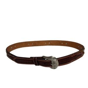 Ranger Belt Company Studded Cowhide Handtooled 40 Western